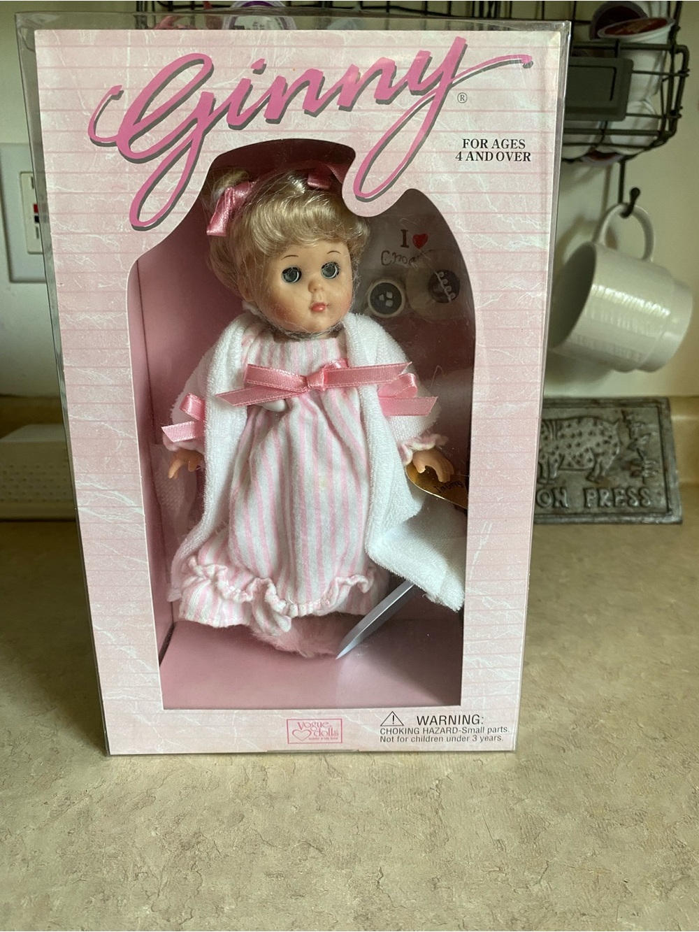 1995 Vintage Vogue Dolls Ginny Hot Cocoa Collectible Doll 8” W Stand 90s New NIB